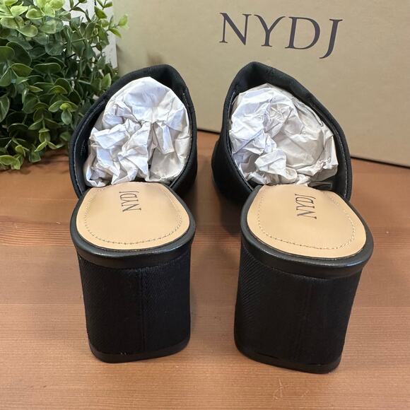 NYDJ Women's Gwen Stretch Black Slip-On Mule Sandals Size 7 - Picture 5 of 10